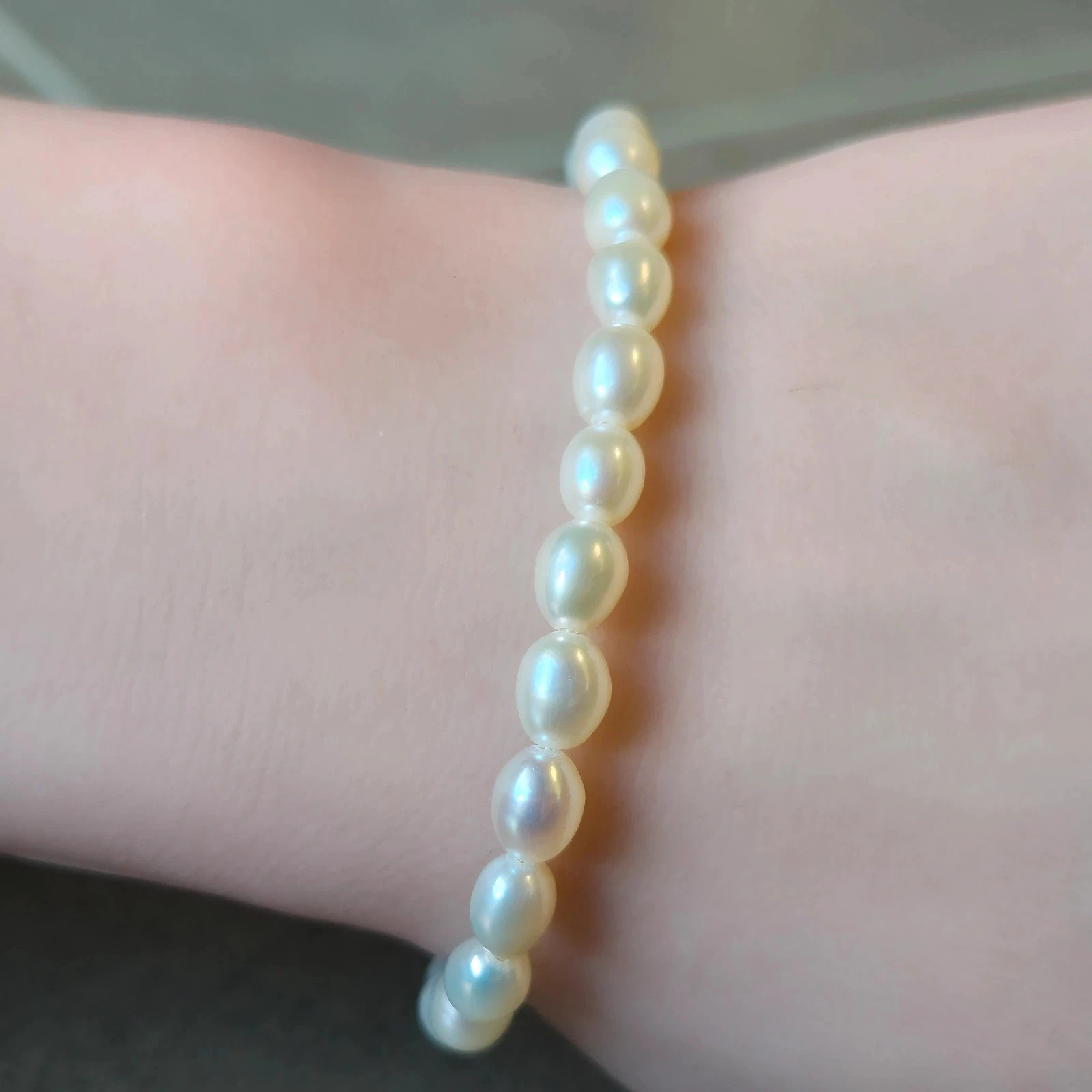 #Real pearl bracelet with S925 silver clasp